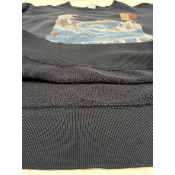 Uniqlo Sweatshirt The Wave Japan Men’s XXL Navy Blue Museum of Fine Arts Boston - Picture 8 of 13